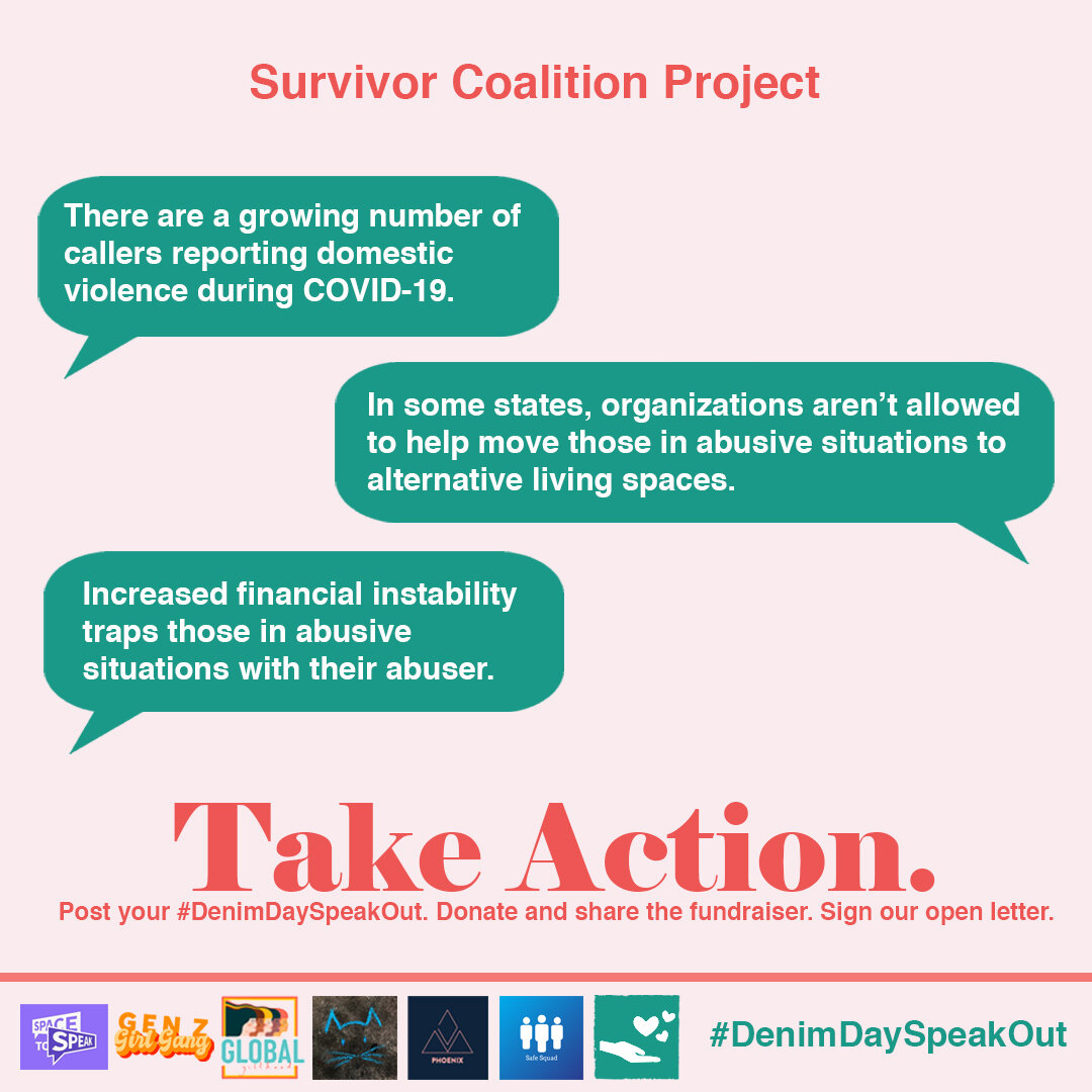 Survivor Coalition ProjectThere are a growing number of callers reporting domestic violence during COVID-19.In some states organizations aren’t allowed to help move those in abusive situations to alternative living spaces. Increased financial instab…